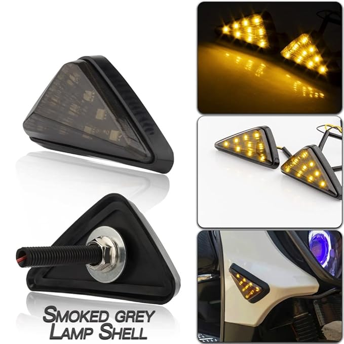 ELTRON TURBO Imported Super Quality Yellow Flush Mount Smoked 9 LED Turn Signal Light Bike Indicator Lights Motorcycle, 12V DC Motorcycle Indicators For CBR 150 250, YZF R15 V3 V2