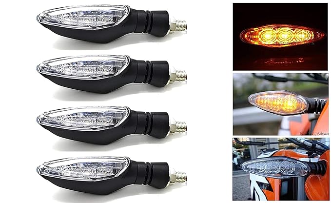 ELTRON TURBO Elt8Fhd Unbreakable Waterproof Quality Rubber Ktm Style Indicators Smd High Bright Universal For All Bikes Models Turn Signal Lights With 3 Months Warranty