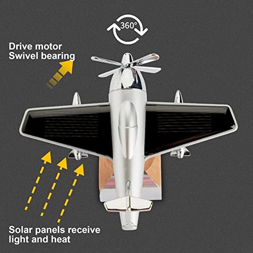 Eltron Turbo Aeroplane Glider Design Working On Solar Power Car Interior Accessories Decoration Diffuser/Dispenser Rotating Fan Dashboard Aroma Organic Fragrance Car Perfume (Pack of 1, Silver), Wipe