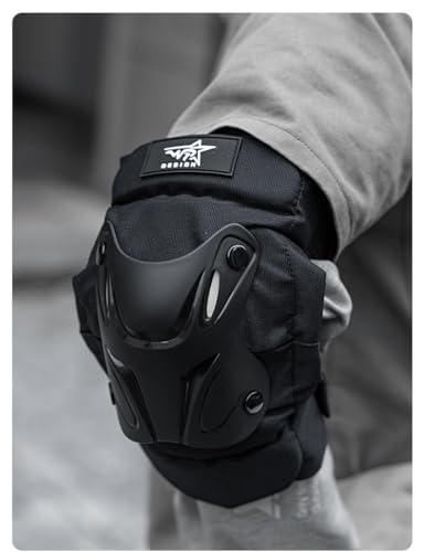 ELTRON TURBO Attrective and Protective Knee Guard Pads Adjustable Armor Fog Rider & Biker (Black) (Pack of 1 Set)