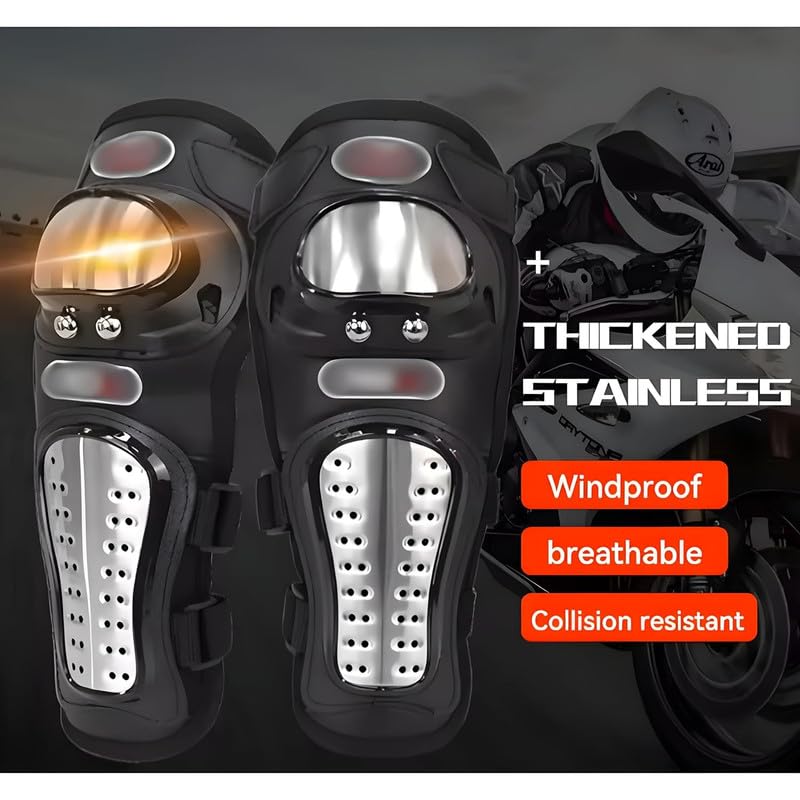 ELTRON TURBO Motorcycle Imported Quality Breathable Adjustable Elbow & Knee Guard Pads Brace Attractive & PROTACTIVE Bikers and Riders Motorcycle Knee and Elbow Protector Free Size (Black)