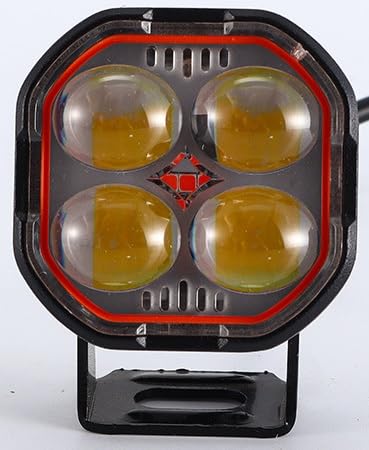 ELTRON TURBO Imported 3 Months Warranty 4 Led 12-24V 110W DC Power Fog Light Waterproof Universal Fit For All Bikes,Scooties,Cars (Pack of 2, Yellow, White, Flashing Reflection, Devil Light, Switch)