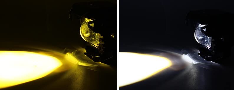 ELTRON TURBO Imported 160W Single Lens Fog Light (Yellow + White) DC 12V–24V | Universal Fit | Pack of 2 with Switch | 1 Year Warranty