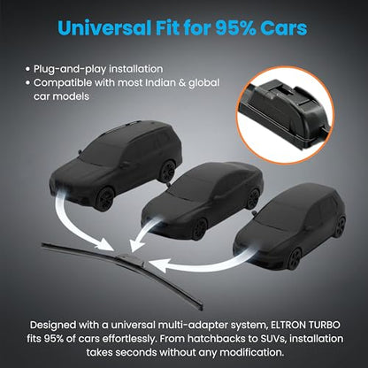 Eltron Turbo Windshield Wiper Blades Compatible with all given car Pair (D-24, P-16) Superior All-Weather Rubber, Aerodynamic Design, Quick Install with 1 year warranty