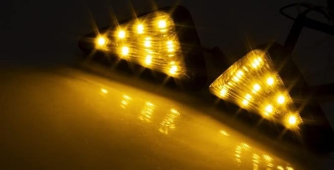 ELTRON TURBO Imported Super Quality Yellow Flush Mount Smoked 9 LED Turn Signal Light Bike Indicator Lights Motorcycle, 12V DC Motorcycle Indicators For CBR 150 250, YZF R15 V3 V2