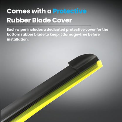 Eltron Turbo Windshield Wiper Blades Compatible with all given car Pair (D-24, P-16) Superior All-Weather Rubber, Aerodynamic Design, Quick Install with 1 year warranty