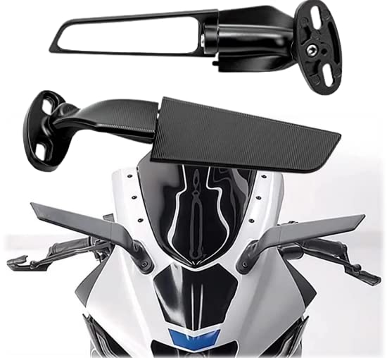 Eltron Turbo ELT45 Imported Original Wind Wing Rearview Stealth Aerodynamic Mirrors Fully Faired Bikes, Motorcyles Ninja 250 300 400 GSX250R 360, R15 V4M, R15 V4, R15 V3, Adjustable