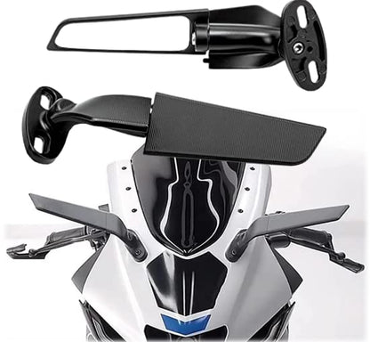 Eltron Turbo ELT45 Imported Original Wind Wing Rearview Stealth Aerodynamic Mirrors Fully Faired Bikes, Motorcyles Ninja 250 300 400 GSX250R 360, R15 V4M, R15 V4, R15 V3, Adjustable