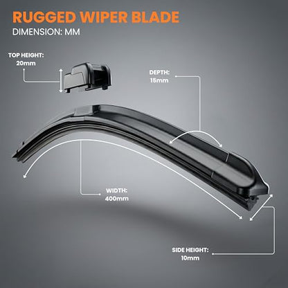 Eltron Turbo Windshield Wiper Blades Compatible with all given car Pair (D-24, P-16) Superior All-Weather Rubber, Aerodynamic Design, Quick Install with 1 year warranty