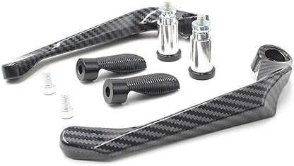 ELTRON TURBO Universal 7/8in 22mm CNC Aluminum Handlebar Brake Clutch Lever Hand Guard Protector for Motorcycle, Motorbike, Grey, Coated