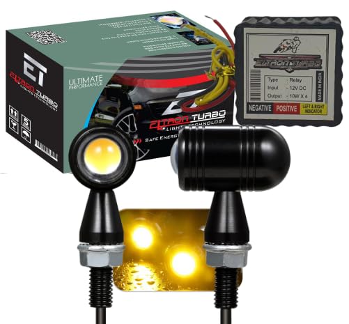 ELTRON TURBO Original Bullet Shape Turn Signal Lights Indicator + 21 Modes Flasher motorcycle Universal for All Bikes Models Turn Signal Lights Motorcycle
