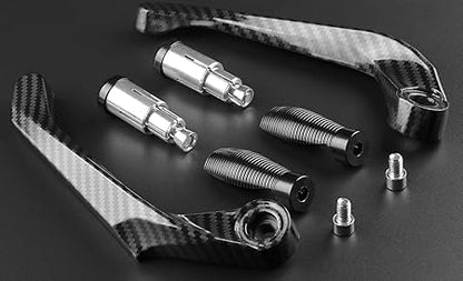 ELTRON TURBO Universal 7/8in 22mm CNC Aluminum Handlebar Brake Clutch Lever Hand Guard Protector for Motorcycle, Motorbike, Grey, Coated