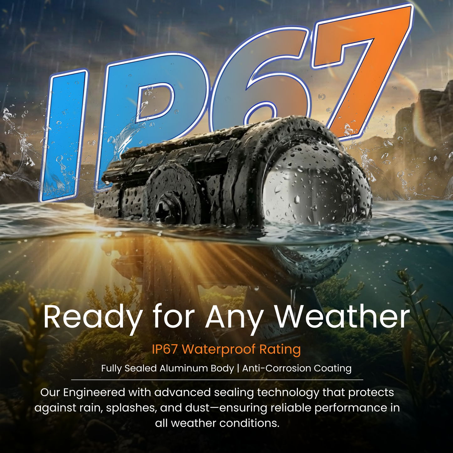 Eltron Turbo LED Mini Gun Driving Fog Light Yellow And White Light Reflection