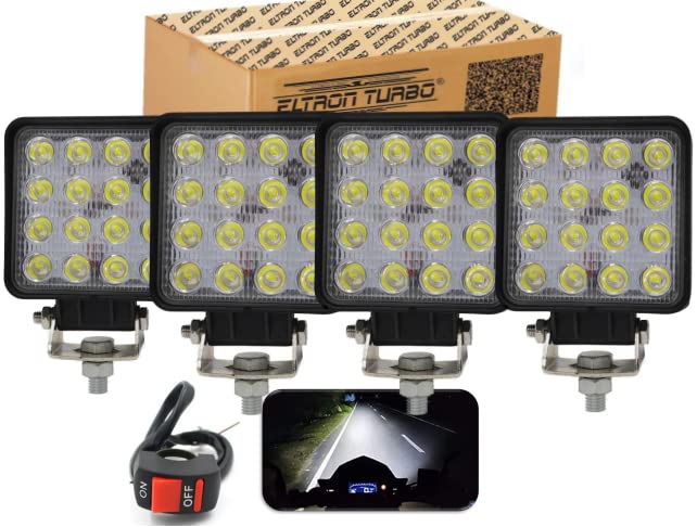 ELTRON TURBO Original Waterproof 16 LED 48W 12V DC Square Focus Beam Light | Fog Light Waterproof Pod Driving Spot Head Lamp