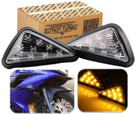 ELTRON TURBO Imported Super Quality Yellow Flush Mount Smoked 9 LED Turn Signal Light Bike Indicator Lights Motorcycle, 12V DC Motorcycle Indicators For CBR 150 250, YZF R15 V3 V2