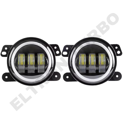 ELTRON TURBO 4 inch led round fog light high brightness adjustable fog light waterproof yellow and white drl light 200w each -12-24v high beam fit for cars