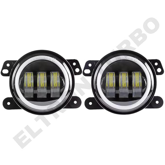 ELTRON TURBO 4 inch led round fog light high brightness adjustable fog light waterproof yellow and white drl light 200w each -12-24v high beam fit for cars