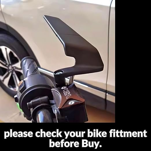 ELTRON TURBO Imported Stealth Original Aerodynamic Rearview Wind Wing Aluminium 180° Rotating Adjustable Mirrors for Motorcycle,Bikes,Scooties Universal (York Nut Fitting 8mm, 10mm, Left & Right Pair)