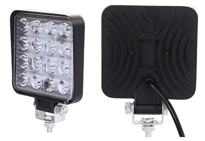 ELTRON TURBO Original Waterproof 16 LED 48W 12V DC Square Focus Beam Light | Fog Light Waterproof Pod Driving Spot Head Lamp