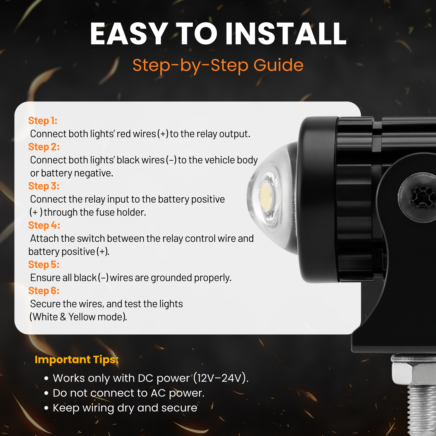 Eltron Turbo LED Mini Gun Driving Fog Light Yellow And White Light Reflection