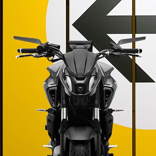 ELTRON TURBO Imported Stealth Original Aerodynamic Rearview Wind Wing Aluminium 180° Rotating Adjustable Mirrors for Motorcycle,Bikes,Scooties Universal (York Nut Fitting 8mm, 10mm, Left & Right Pair)