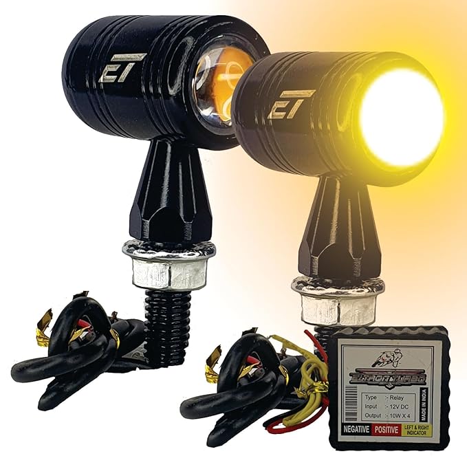 ELTRON TURBO Original Bullet Shape Turn Signal Lights Indicator + 21 Modes Flasher motorcycle Universal for All Bikes Models Turn Signal Lights Motorcycle