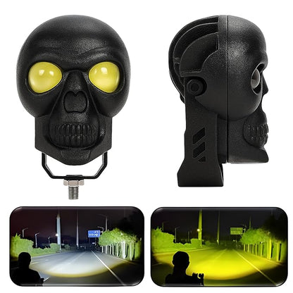 ELTRON TURBO Imported 1 Year Warranty Skull Original Design 12-24V 120W DC Power Led Bright Fog Light Waterproof Spotlight Universal Fit For All Bikes,Scooties,Car