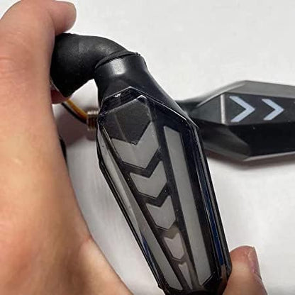 ELTRON TURBO Imported Waterproof Flexible Arrow Running Style Blinker Bright LED Indicators Universal For All Bike Models Motorcycle Turn Signal Lights (Pack of 4, Yellow And Blue)