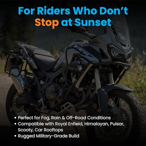 ELTRON TURBO Imported 1 year Warranty Y Shape Mercedes Style Beam LED Fog Light Universal For All Motorcycle, Bike, Cars Light Waterproof Color White & Yellow (Pack Of 2, 12-24V DC 140 W, Switch)