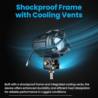 ELTRON TURBO Imported 1 year Warranty Y Shape Mercedes Style Beam LED Fog Light Universal For All Motorcycle, Bike, Cars Light Waterproof Color White & Yellow (Pack Of 2, 12-24V DC 140 W, Switch)