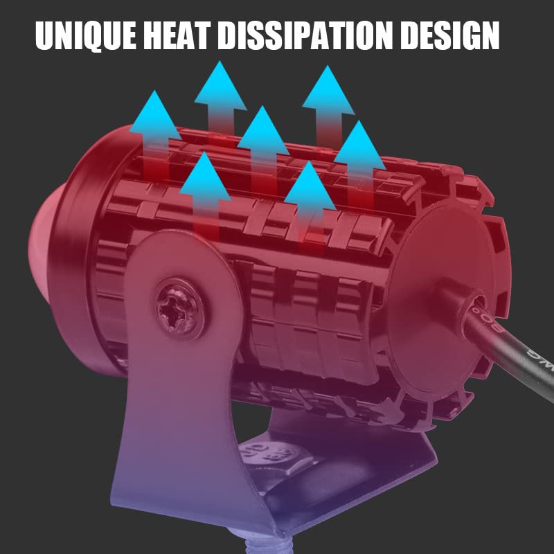 ELTRON TURBO Original DC Power 18W Mini Gun Driving Fog Light Universal For All Models of Motorcycle, Bikes, Scooters, Projector (Pack of 2, Yellow & White 1 Month Warranty)