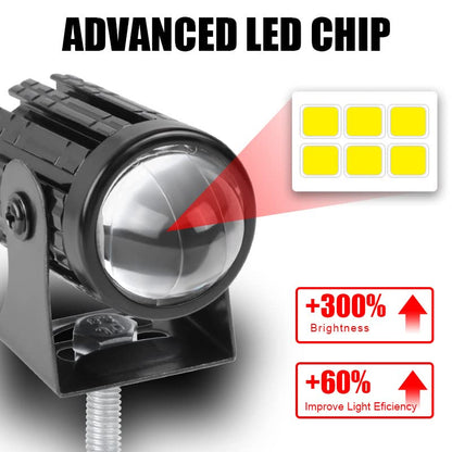 ELTRON TURBO Original DC Power 18W Mini Gun Driving Fog Light Universal For All Models of Motorcycle, Bikes, Scooters, Projector (Pack of 2, Yellow & White 1 Month Warranty)