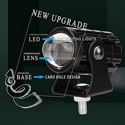 ELTRON TURBO Original DC Power 18W Mini Gun Driving Fog Light Universal For All Models of Motorcycle, Bikes, Scooters, Projector (Pack of 2, Yellow & White 1 Month Warranty)