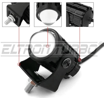 ELTRON TURBO Original DC Power 18W Mini Gun Driving Fog Light Universal For All Models of Motorcycle, Bikes, Scooters, Projector (Pack of 2, Yellow & White 1 Month Warranty)