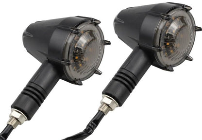 ELTRON TURBO Original Waterproof Flexible Rubber Smd New Round Running Indicators High Bright Universal For All Bikes Models Turn Led Signal Lights Motorcycle (Amber And Blue) (Pack Of 4)