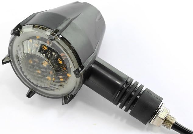 ELTRON TURBO Original Waterproof Flexible Rubber Smd New Round Running Indicators High Bright Universal For All Bikes Models Turn Led Signal Lights Motorcycle (Amber And Blue) (Pack Of 4)