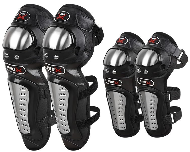 ELTRON TURBO Motorcycle Imported Quality Breathable Adjustable Elbow & Knee Guard Pads Brace Attractive & PROTACTIVE Bikers and Riders Motorcycle Knee and Elbow Protector Free Size (Black)