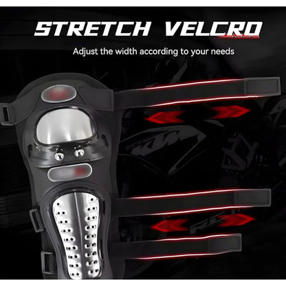 ELTRON TURBO Motorcycle Imported Quality Breathable Adjustable Elbow & Knee Guard Pads Brace Attractive & PROTACTIVE Bikers and Riders Motorcycle Knee and Elbow Protector Free Size (Black)