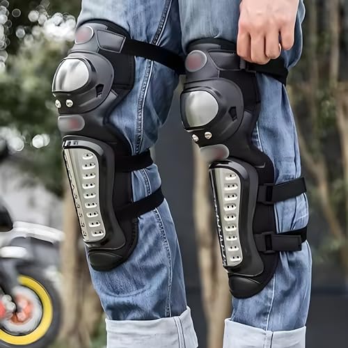 ELTRON TURBO Motorcycle Imported Quality Breathable Adjustable Elbow & Knee Guard Pads Brace Attractive & PROTACTIVE Bikers and Riders Motorcycle Knee and Elbow Protector Free Size (Black)