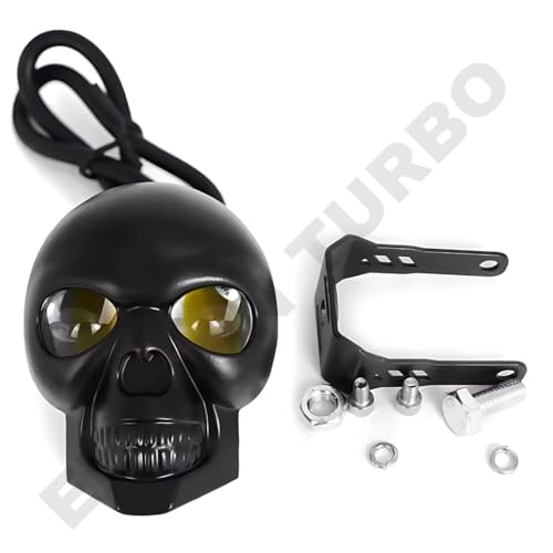 ELTRON TURBO Imported 3 Months Warranty Skull Original Design 12-24V 110W DC Power Led Bright Fog Light Waterproof Spotlight Universal Fit For All Bikes,Scooties,Car (Pack of 2, Yellow, White, Switch)